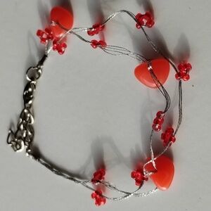 Orange Heart Charm Bracelet Fashion Jewelry